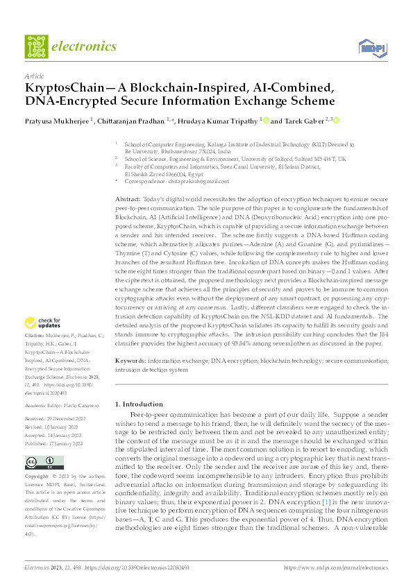 KryptosChain—a blockchain-inspired, AI-combined, DNA-encrypted secure information exchange scheme Thumbnail