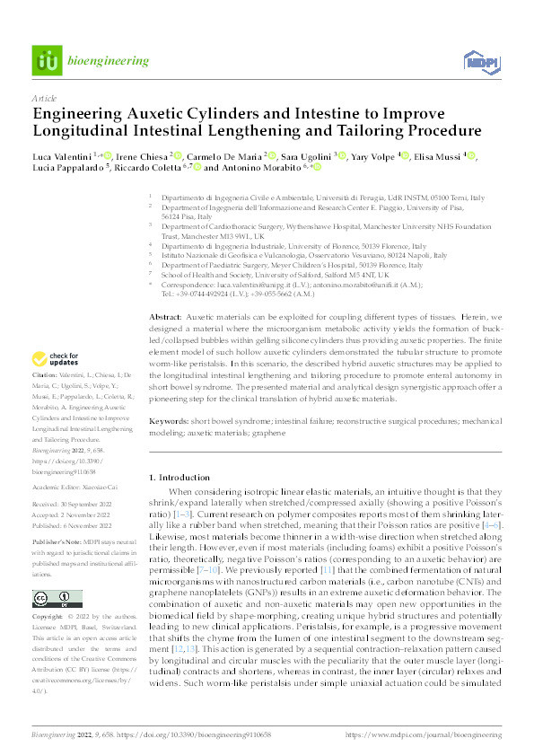 Engineering Auxetic Cylinders and Intestine to Improve Longitudinal Intestinal Lengthening and Tailoring Procedure Thumbnail