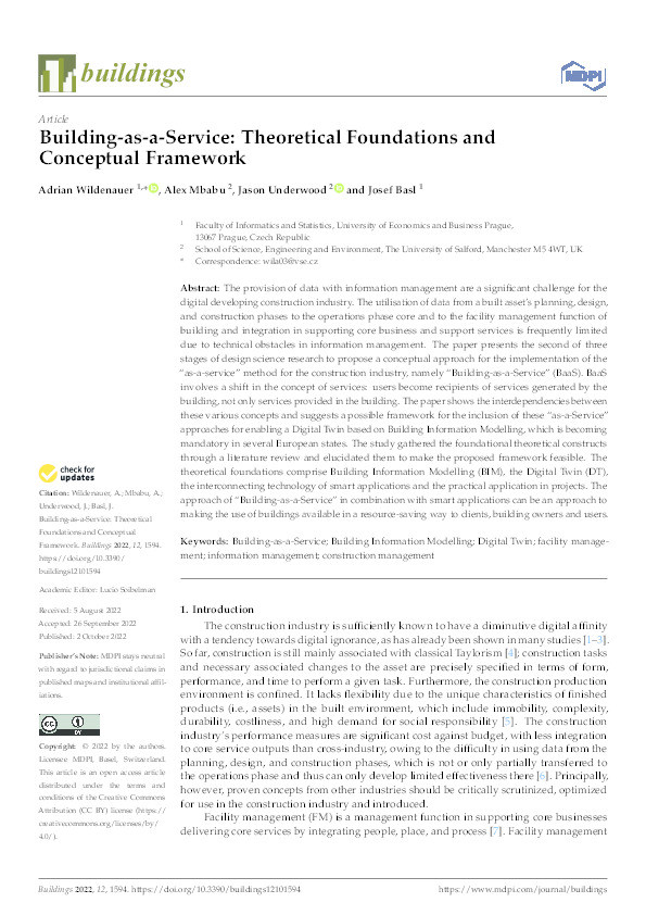 Building-as-a-service: theoretical foundations and conceptual framework Thumbnail