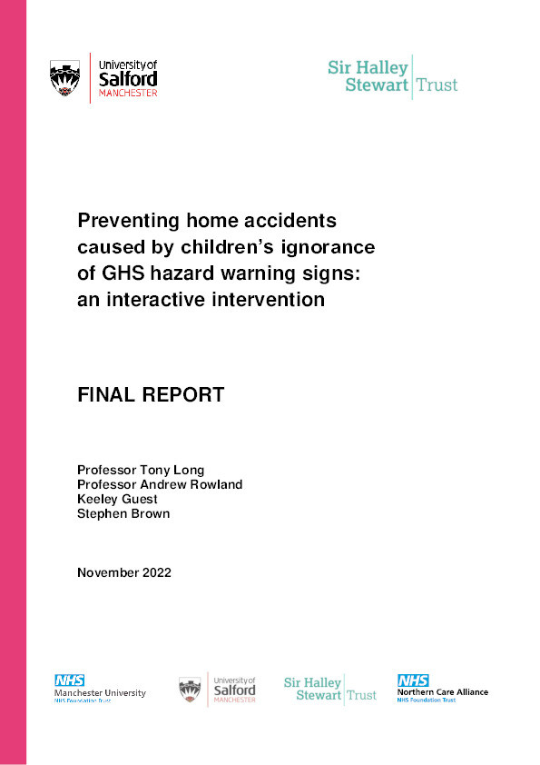 Preventing home accidents caused by children’s ignorance of GHS hazard warning signs: an interactive intervention. Final Report Thumbnail