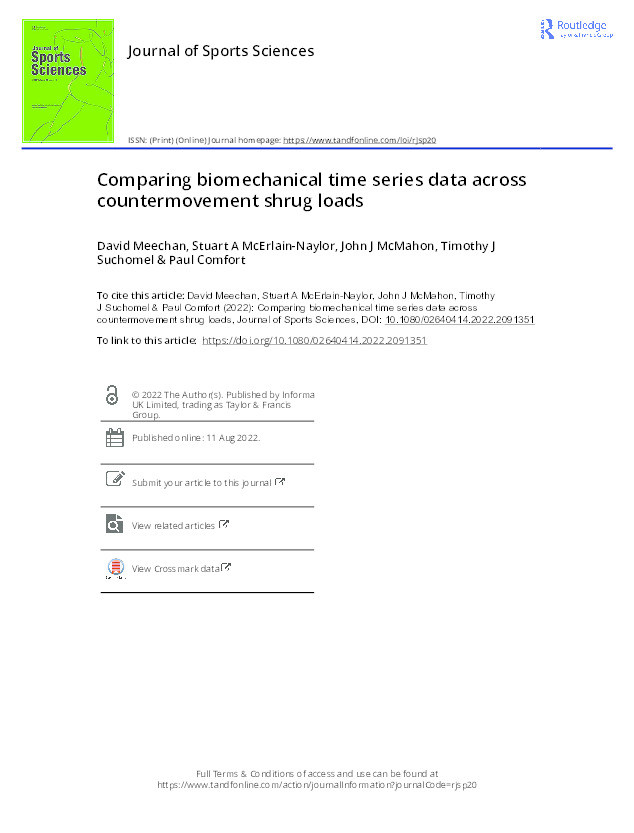 Comparing biomechanical time series data across countermovement shrug load Thumbnail