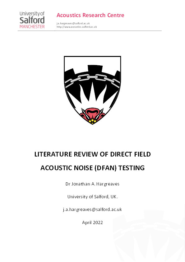 Literature review of Direct Field Acoustic Noise (DFAN) testing Thumbnail