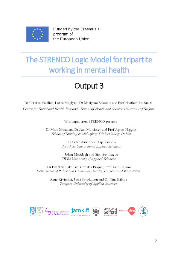 The STRENCO Logic Model for tripartite working in mental health Thumbnail