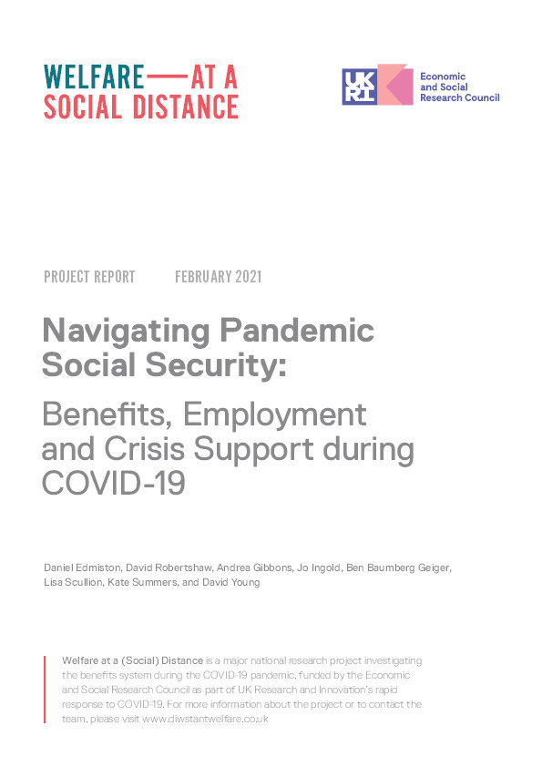 Navigating pandemic social security : benefits, employment and crisis support during COVID-19 Thumbnail