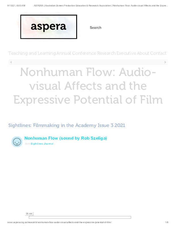Nonhuman flow : audio-visual affects and the expressive potential of film Thumbnail