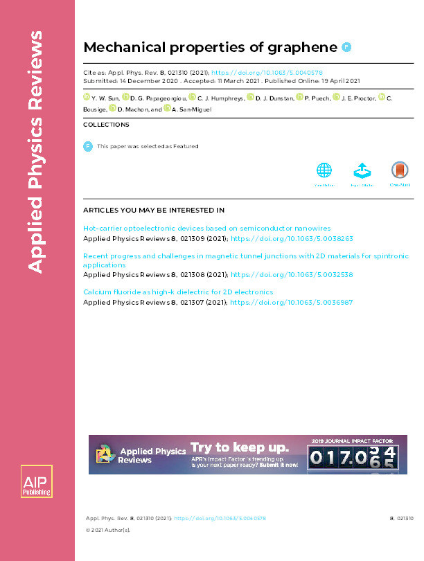 Mechanical properties of graphene Thumbnail