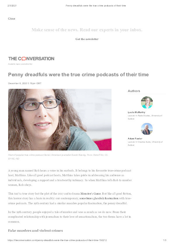 Penny dreadfuls were the true crime podcasts of their time Thumbnail