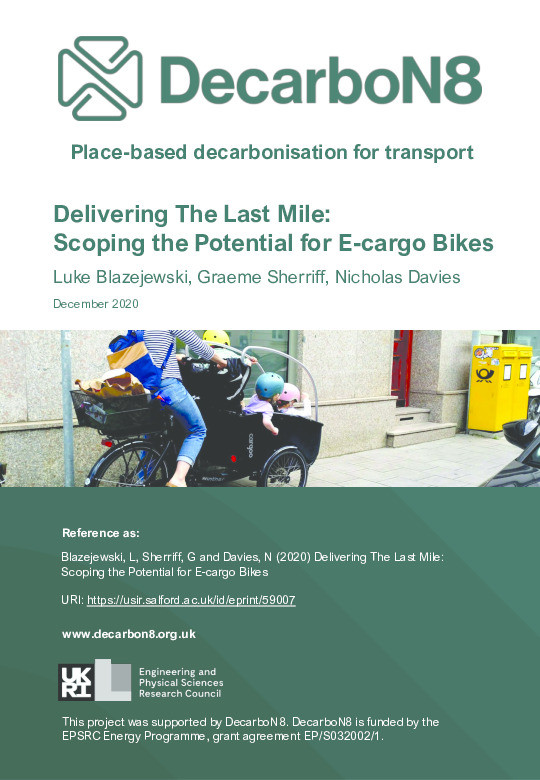 Delivering the last mile : scoping the potential for E-cargo bikes Thumbnail
