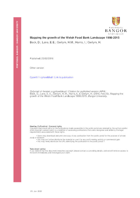 Mapping the growth of the Welsh Food Bank landscape 1998-2015 Thumbnail