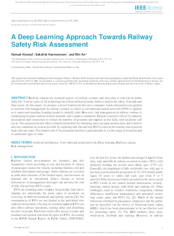 A deep learning approach towards railway safety risk assessment Thumbnail