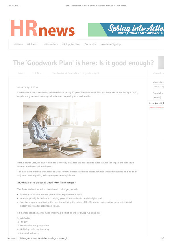 The ‘Goodwork Plan’ is here : is it good enough? Thumbnail