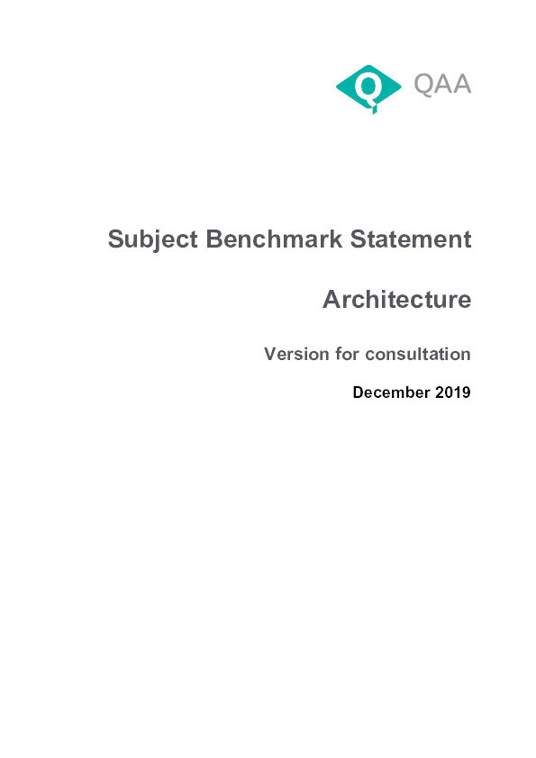 QAA subject benchmark statement architecture :  
version for consultation December 2019 Thumbnail