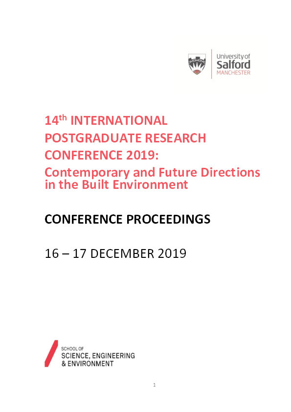 Conference proceedings of the 14th International Postgraduate Research Conference 2019 : contemporary and future directions in the Built Environment Thumbnail