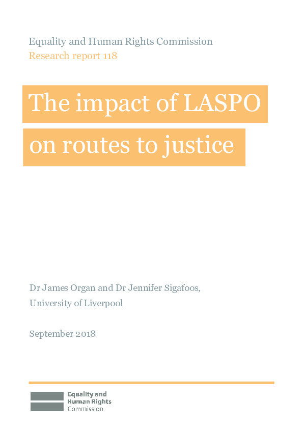 The impact of LASPO on routes to justice Thumbnail