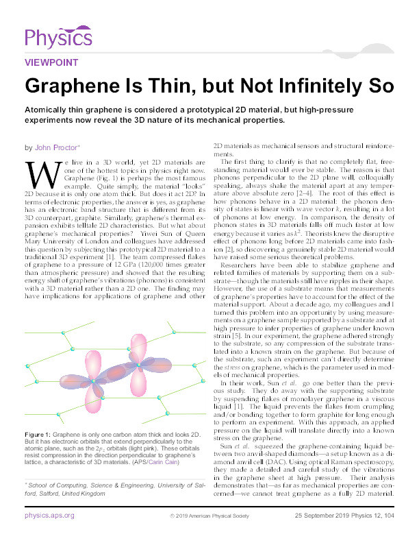 Viewpoint : graphene is thin, but not infinitely so Thumbnail