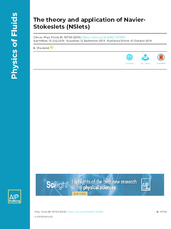 The theory and application of Navier-Stokeslets (NSlets) Thumbnail