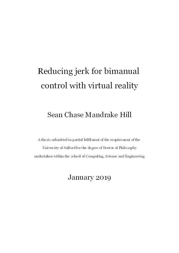 Reducing jerk for bimanual control with virtual reality Thumbnail