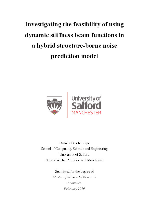 Investigating the feasibility of using dynamic stiffness beam functions in a hybrid structure-borne noise prediction model Thumbnail