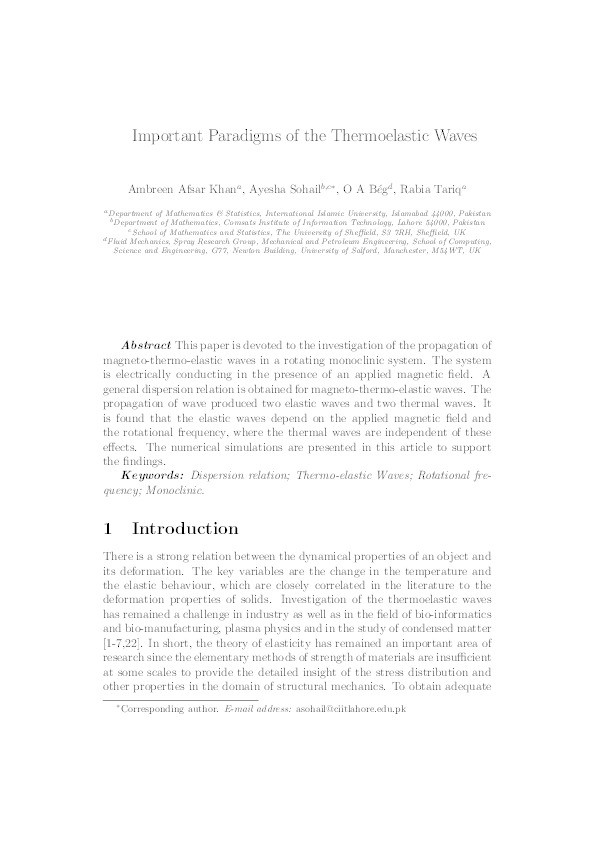 Important paradigms of the thermoelastic waves Thumbnail