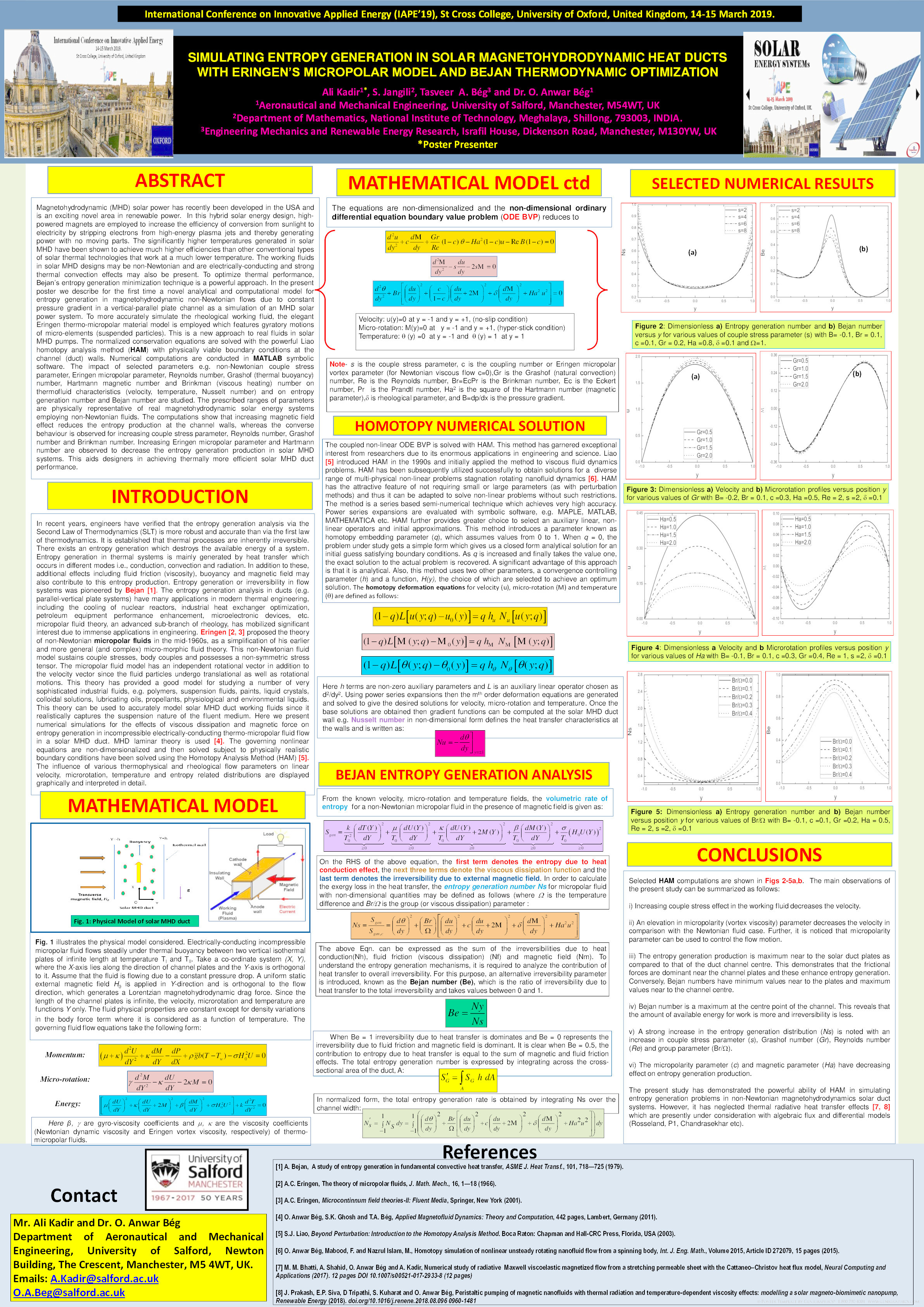 Simulating entropy generation in solar magnetohydrodynamic heat ducts with Eringen’s micropolar model and Bejan thermodynamic optimization Thumbnail