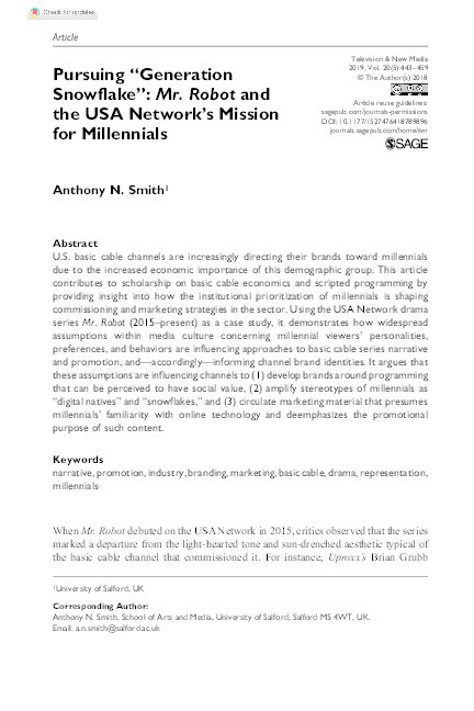 Pursuing “Generation Snowflake” : Mr. Robot and the USA Network's mission for millennials Thumbnail