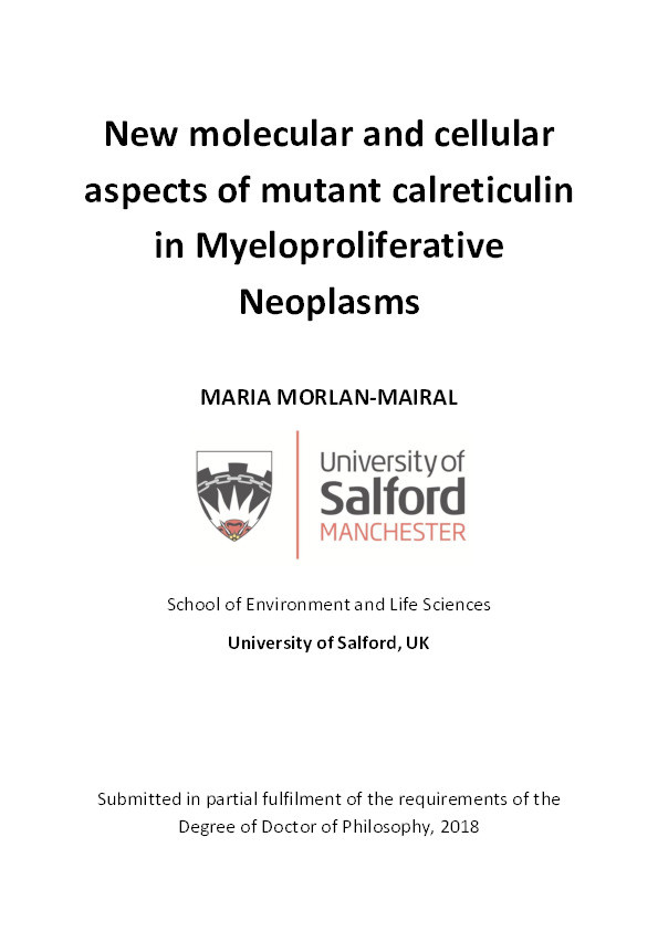 New molecular and cellular aspects of mutant calreticulin in Myeloproliferative Neoplasms Thumbnail