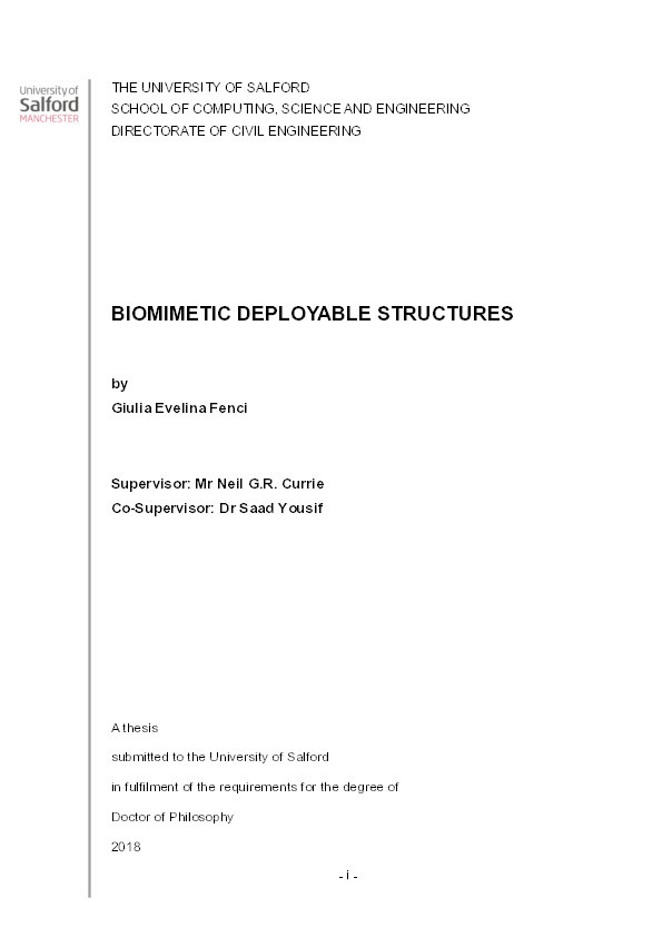 Biomimetic deployable structures Thumbnail