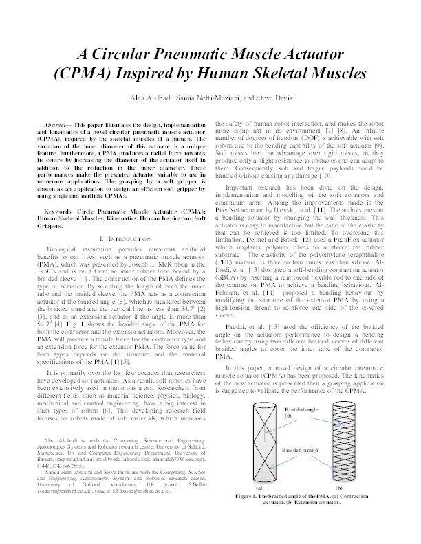 A circular pneumatic muscle actuator (CPMA) inspired by human skeletal muscles Thumbnail