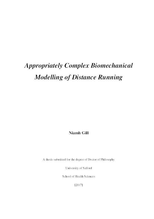 Appropriately complex biomechanical modelling of distance running Thumbnail