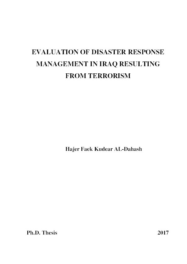 Evaluation of disaster response management in Iraq resulting from terrorism Thumbnail