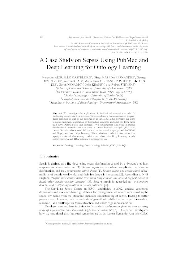 A case study on sepsis using PubMed and Deep Learning for ontology learning Thumbnail