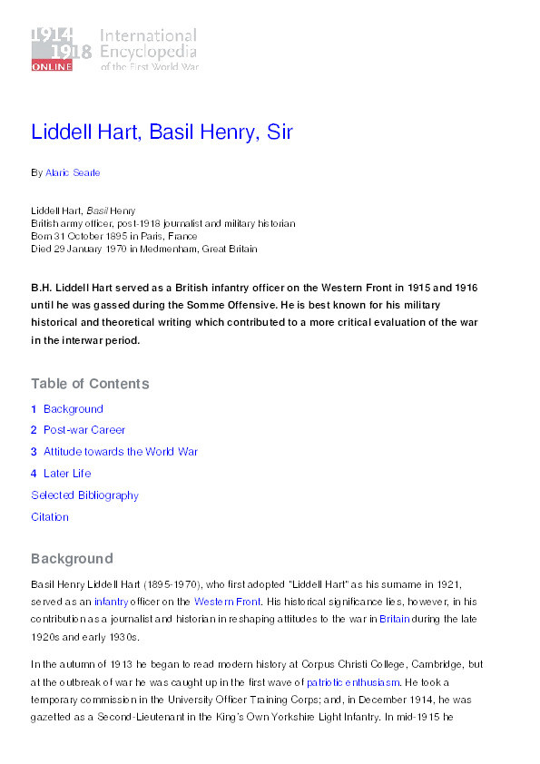 Liddell Hart, Basil Henry, Sir Thumbnail