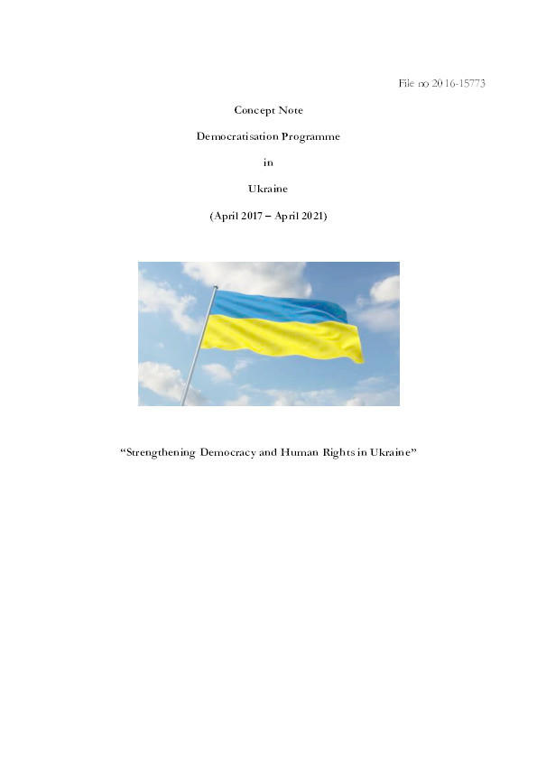 Concept note : a democratisation programme in Ukraine Thumbnail