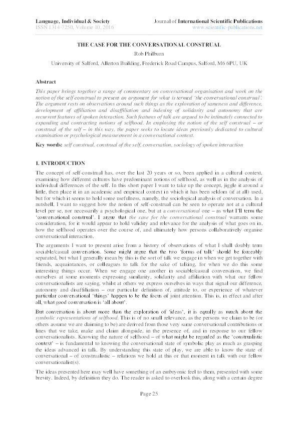 The case for the conversational construal Thumbnail