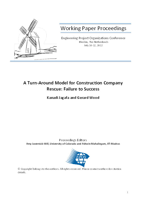 A turn-around model for construction company rescue : failure to success Thumbnail