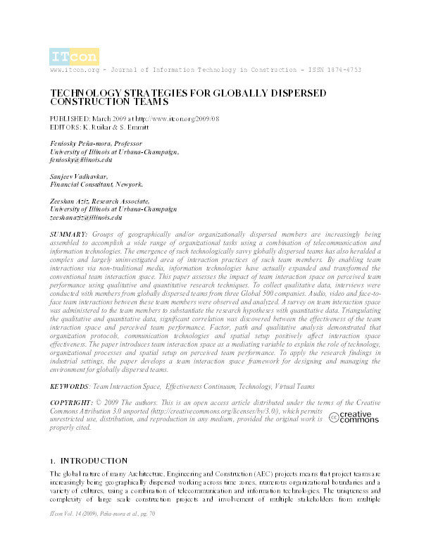 Technology strategies for globally dispersed construction teams Thumbnail
