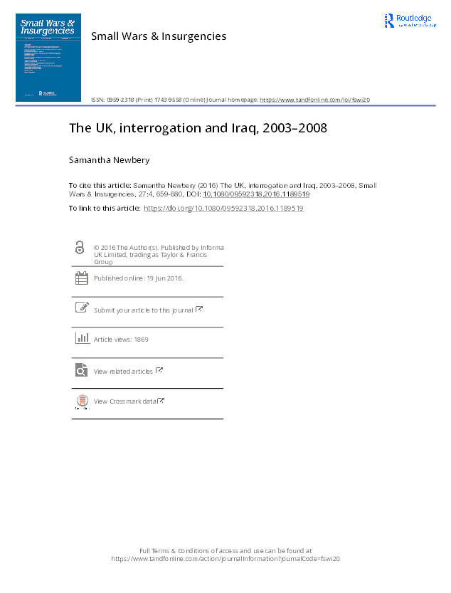 The UK, interrogation and Iraq, 2003-8 Thumbnail