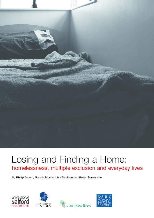 Losing and finding a home : Homelessness, multiple exclusion and everyday lives Thumbnail