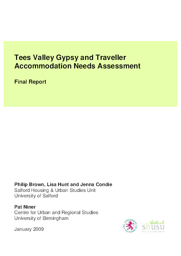 Tees Valley Gypsy and Traveller accommodation needs assessment : Final report Thumbnail