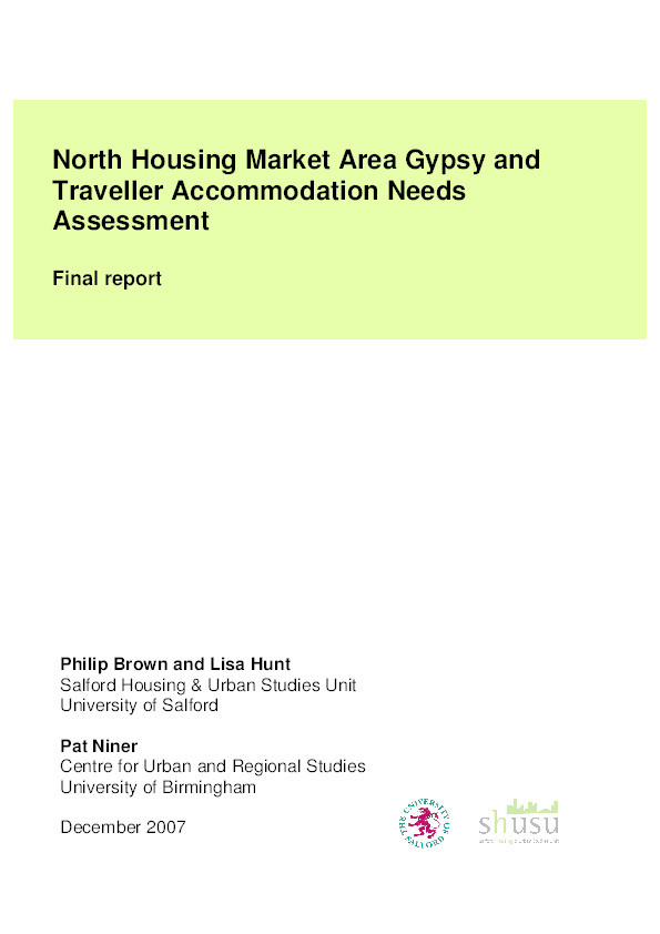 North housing market area Gypsy and Traveller accommodation needs assessment : Final report Thumbnail