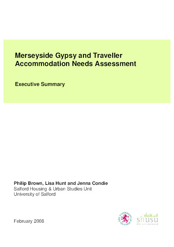 Merseyside Gypsy and Traveller accommodation needs assessment : Executive summary Thumbnail