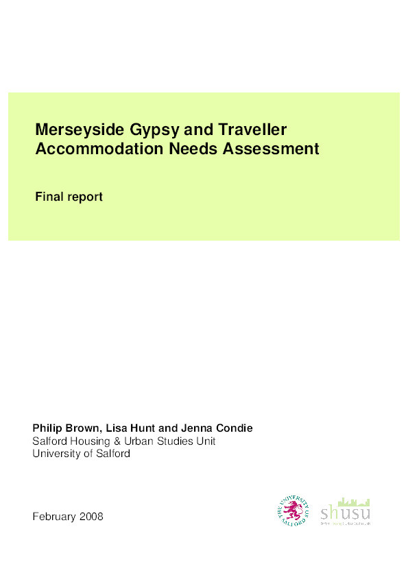 Merseyside Gypsy and Traveller accommodation needs assessment : Final report Thumbnail