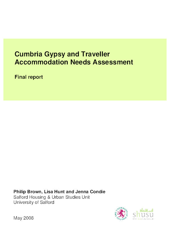 Cumbria Gypsy and Traveller accommodation needs assessment : Final report Thumbnail