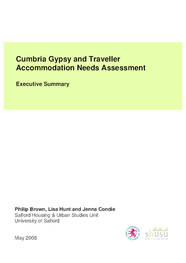 Cumbria Gypsy and Traveller accommodation needs assessment : Executive summary Thumbnail
