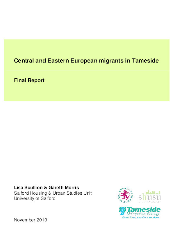 Central and Eastern European migrants in Tameside : Final report Thumbnail