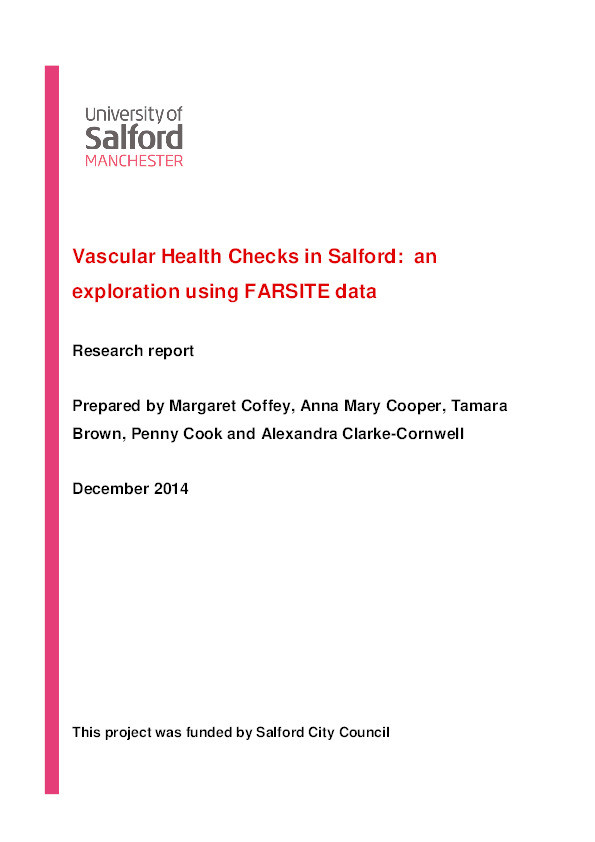 Vascular health checks in Salford : an exploration using FARSITE data Thumbnail