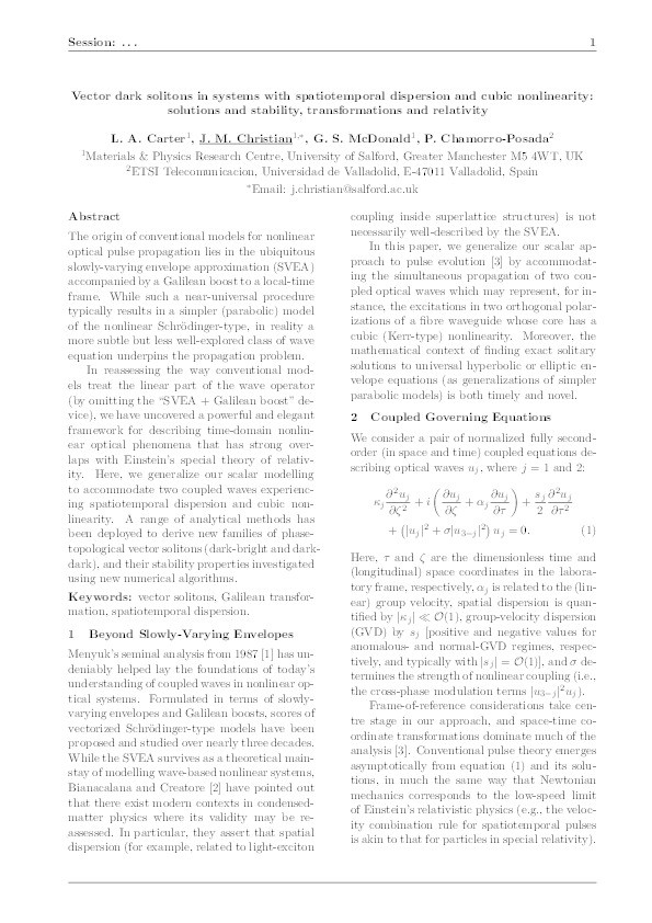 Vector dark solitons in systems with spatiotemporal dispersion and cubic nonlinearity : solutions and stability, transformations and relativity Thumbnail