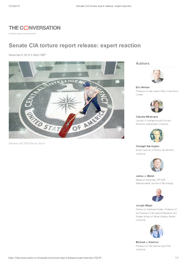 Senate CIA torture report release: Expert reaction Thumbnail