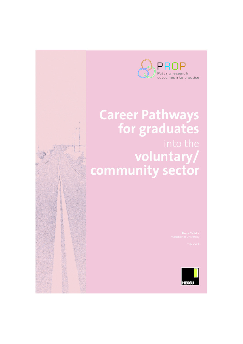 Career pathways for graduates in the voluntary/community sector Thumbnail