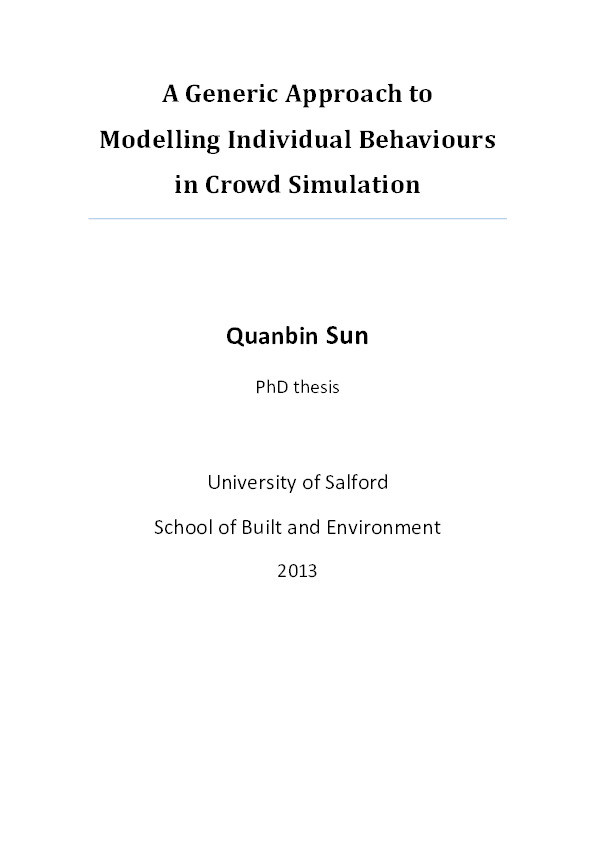 A generic approach to 
modelling individual behaviours in crowd simulation Thumbnail